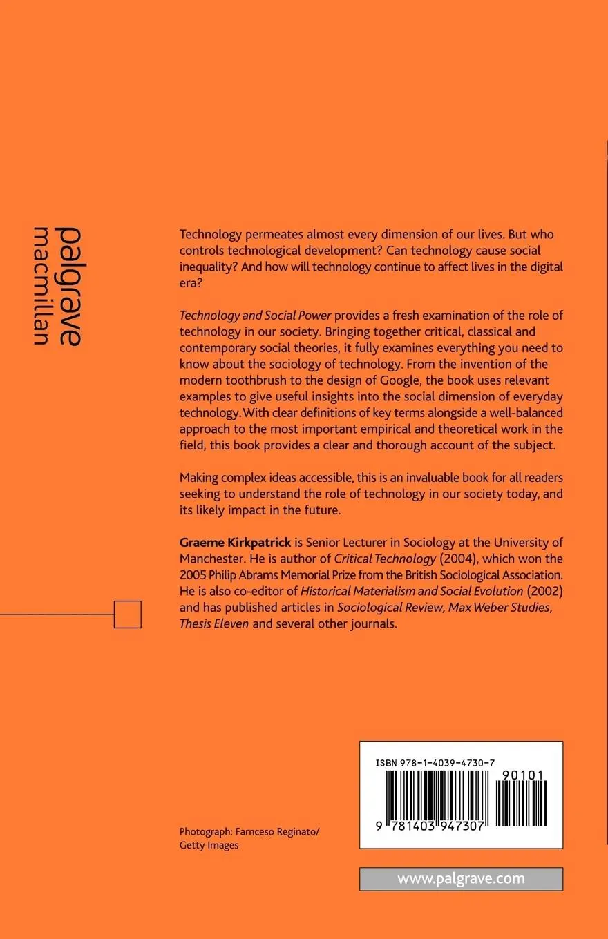 Rückseite: 9781403947307 | Technology and Social Power | Graeme Kirkpatrick | Taschenbuch | 2008