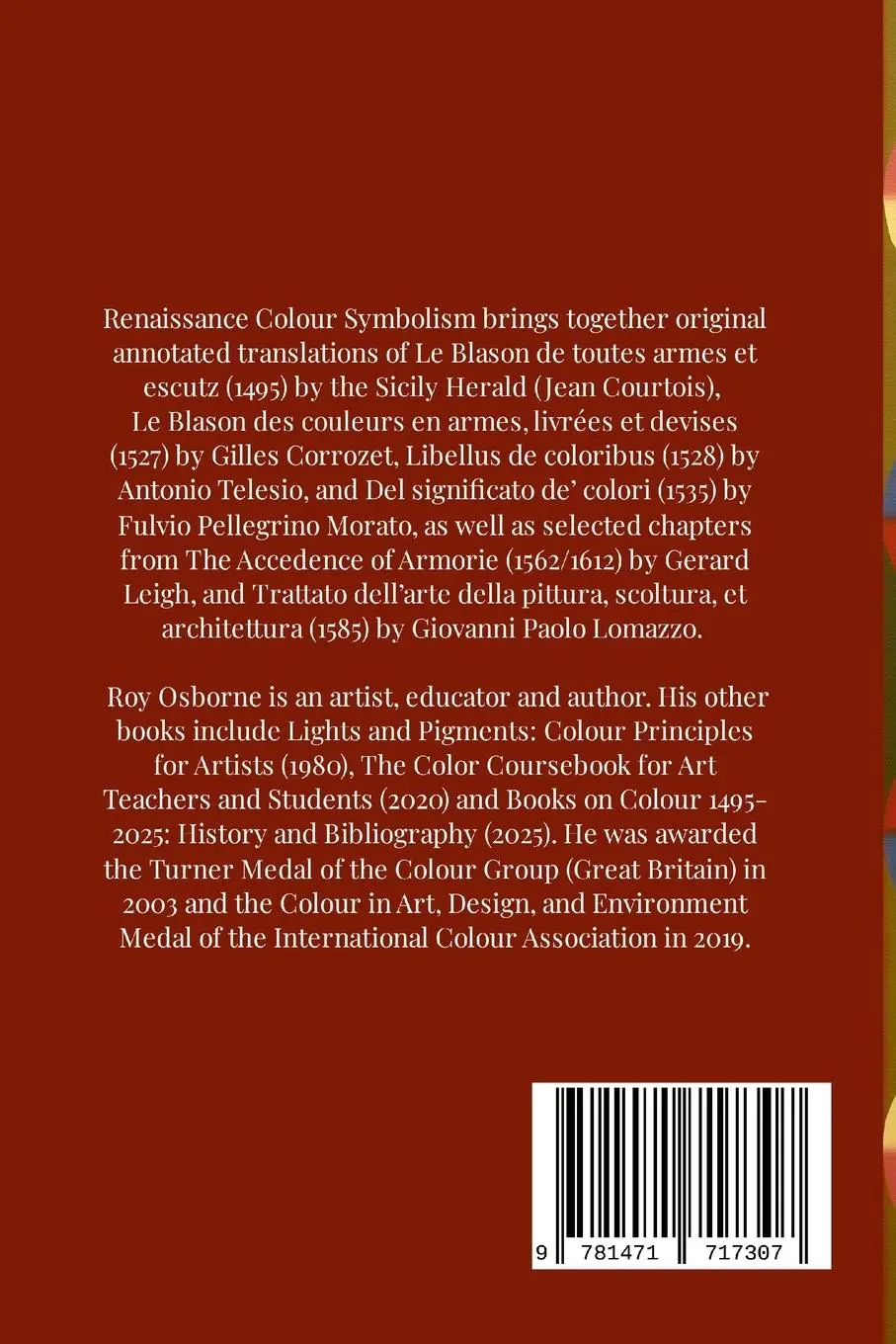 Rückseite: 9781471717307 | RENAISSANCE COLOUR SYMBOLISM | PRIMARY SOURCES | Roy Osborne | Buch
