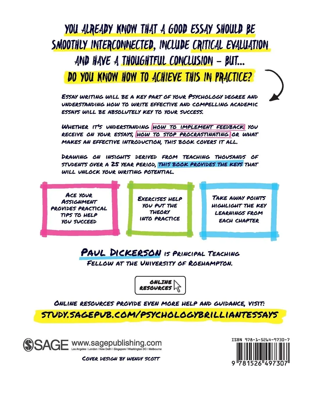 Rückseite: 9781526497307 | How to Write Brilliant Psychology Essays | Paul Dickerson | Buch