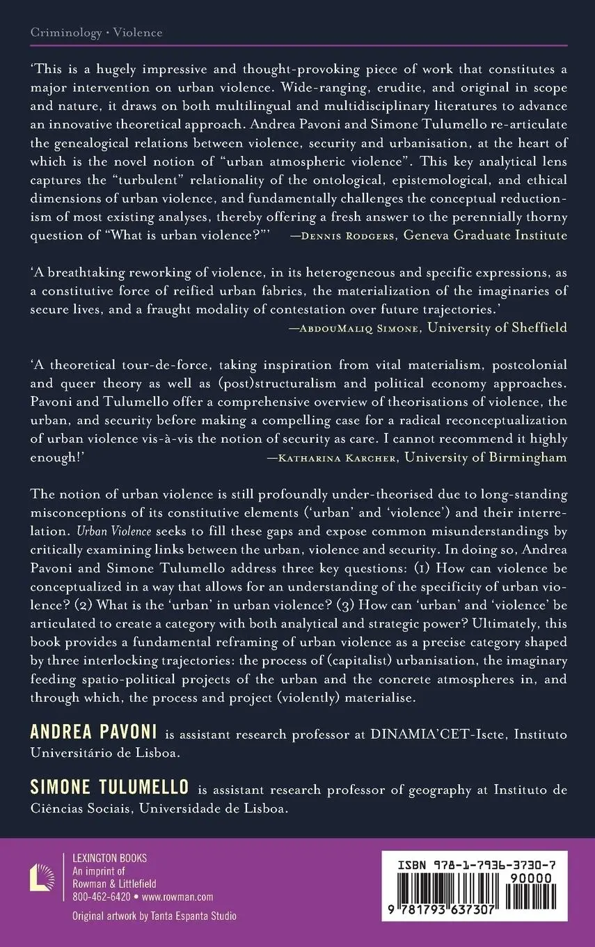 Rückseite: 9781793637307 | Urban Violence | Security, Imaginary, Atmosphere | Pavoni (u. a.)