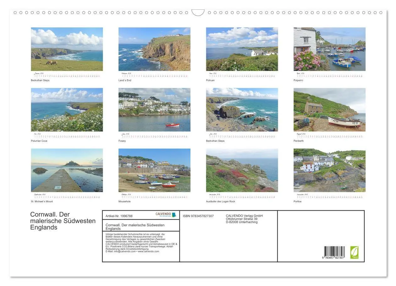 Bild: 9783457827307 | Cornwall. Der malerische Südwesten Englands (Wandkalender 2026 DIN...