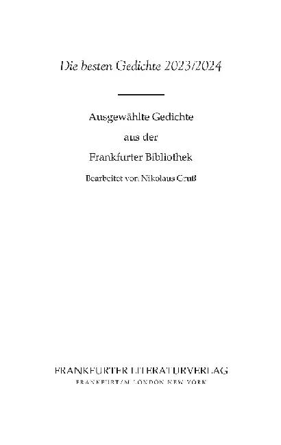 Cover: 9783837227307 | Die besten Gedichte 2023/2024 | Frankfurter Literaturverlag GmbH