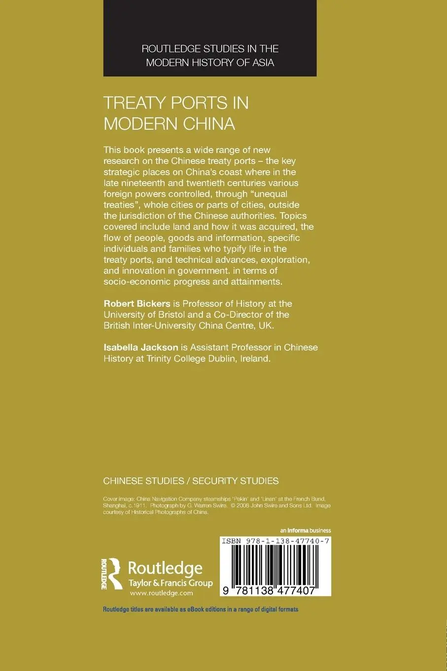 Rückseite: 9781138477407 | Treaty Ports in Modern China | Law, Land and Power | Bickers (u. a.)