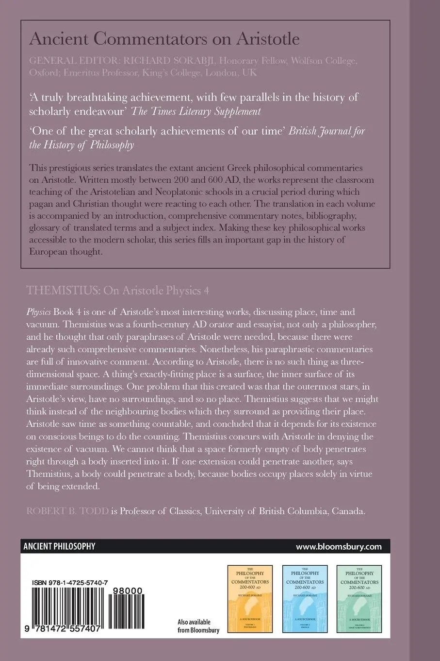 Rückseite: 9781472557407 | Themistius | On Aristotle Physics 4 | Themistius | Taschenbuch | 2014