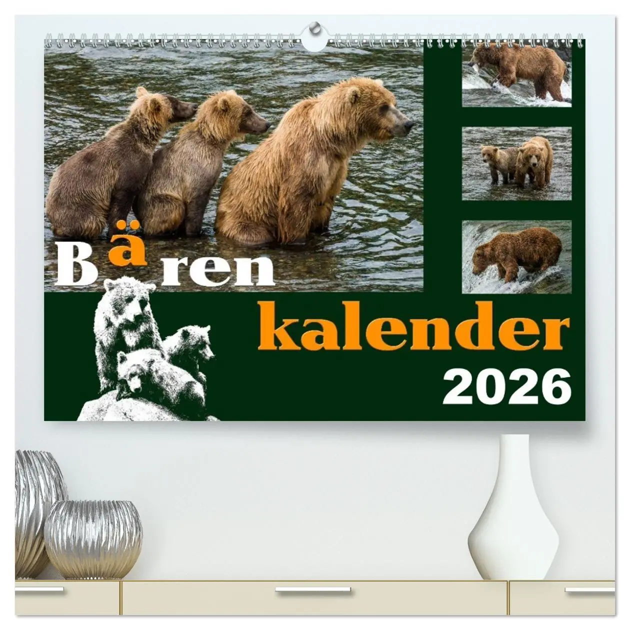Cover: 9783516217407 | Bärenkalender (hochwertiger Premium Wandkalender 2026 DIN A2 quer),...