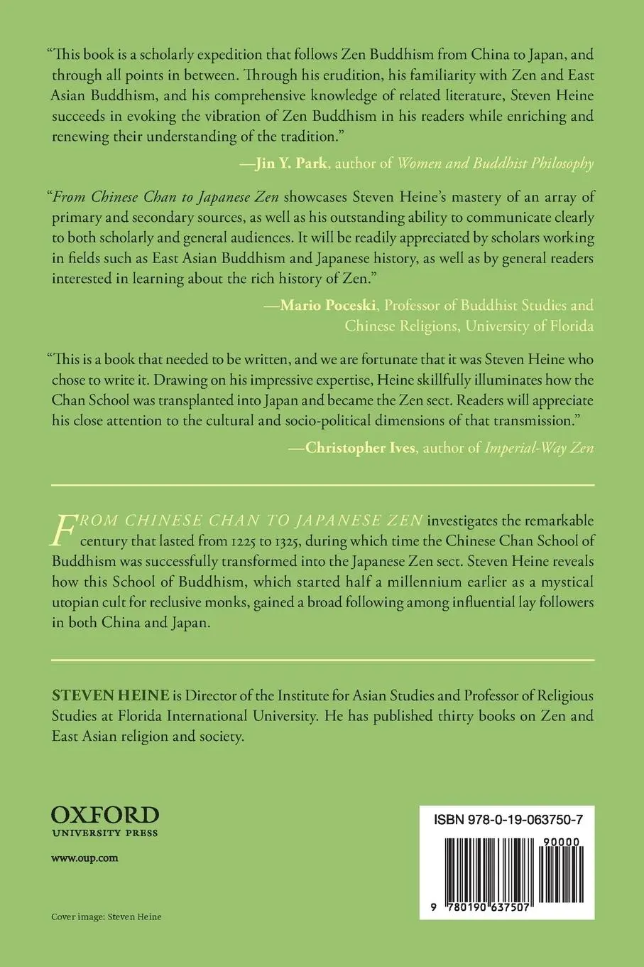 Rückseite: 9780190637507 | From Chinese Chan to Japanese Zen | Steven Heine | Taschenbuch | 2017