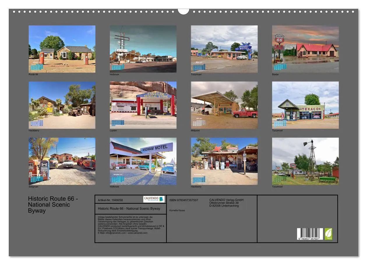 Bild: 9783457357507 | Historic Route 66 - National Scenic Byway (Wandkalender 2026 DIN A2...
