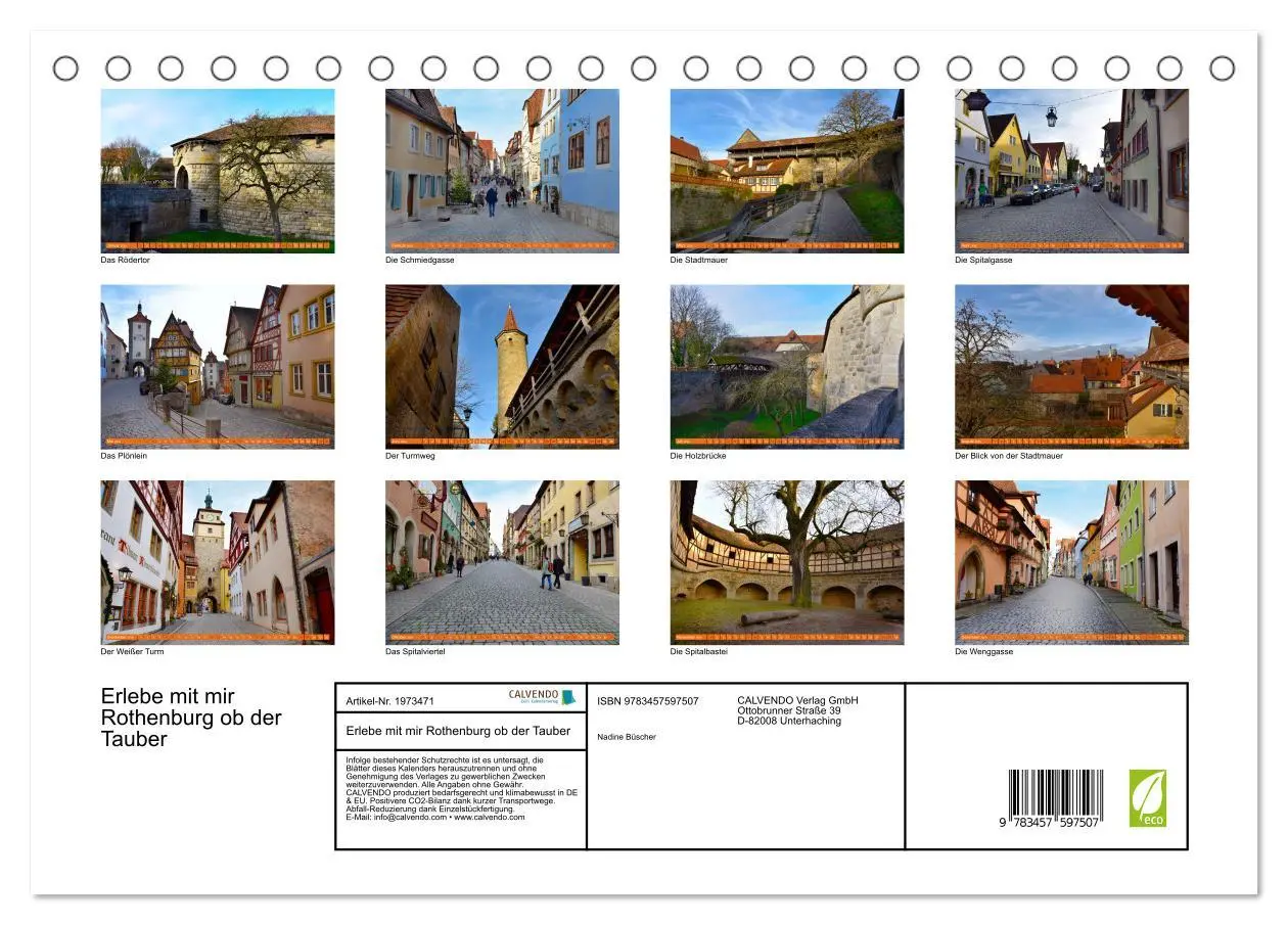 Bild: 9783457597507 | Erlebe mit mir Rothenburg ob der Tauber (Tischkalender 2026 DIN A5...