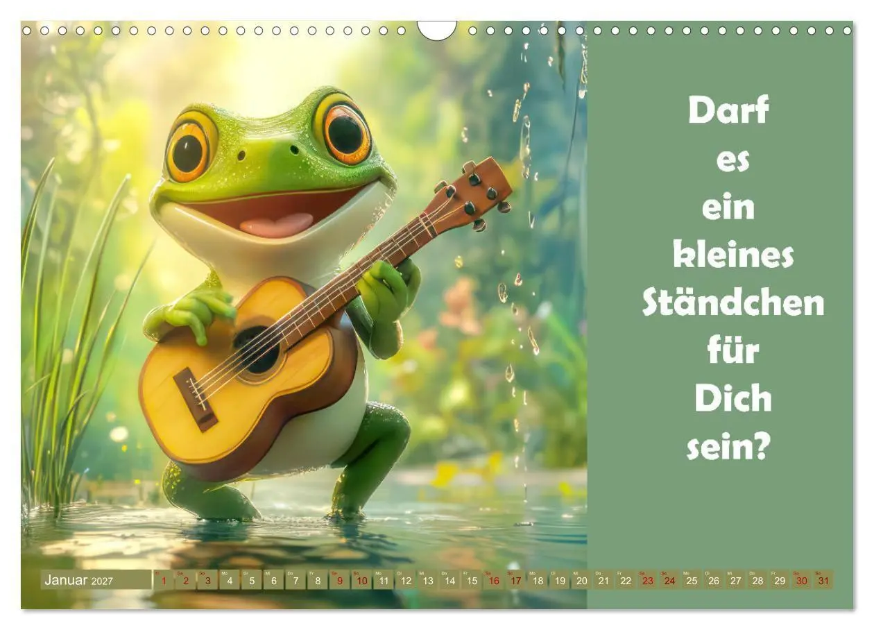 Bild: 9783516997507 | Witzige Frösche - Sprüche (Wandkalender 2027 DIN A3 quer), CALVENDO...