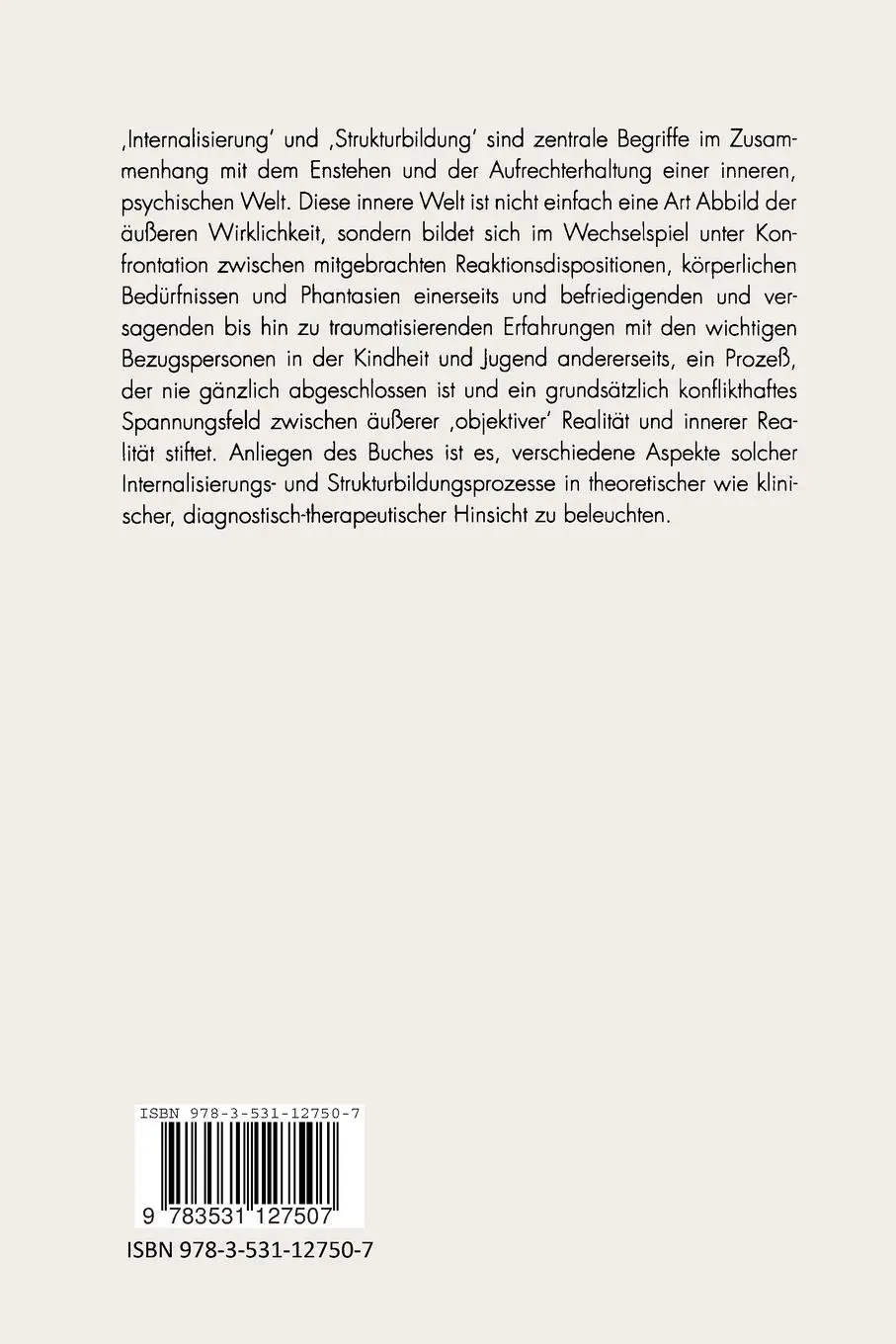 Rückseite: 9783531127507 | Internalisierung und Strukturbildung | Günther H. Seidler (u. a.)