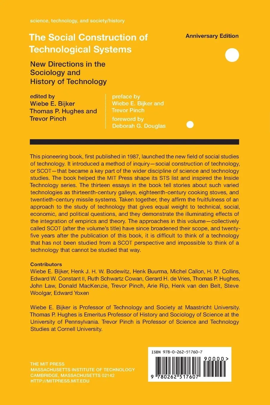 Rückseite: 9780262517607 | The Social Construction of Technological Systems, anniversary edition