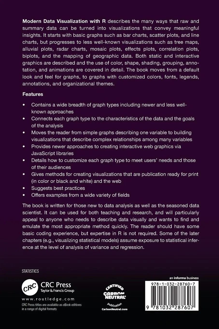 Rückseite: 9781032287607 | Modern Data Visualization with R | Robert Kabacoff | Taschenbuch