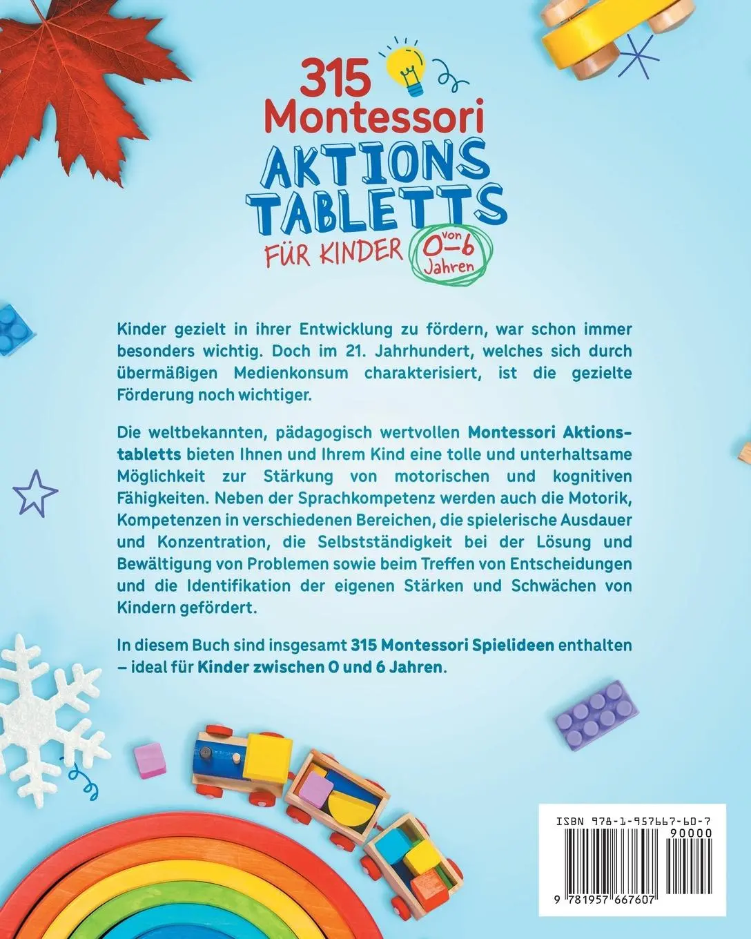 Rückseite: 9781957667607 | 315 Montessori Aktionstabletts für Kinder von 0-6 Jahren | Weinberg
