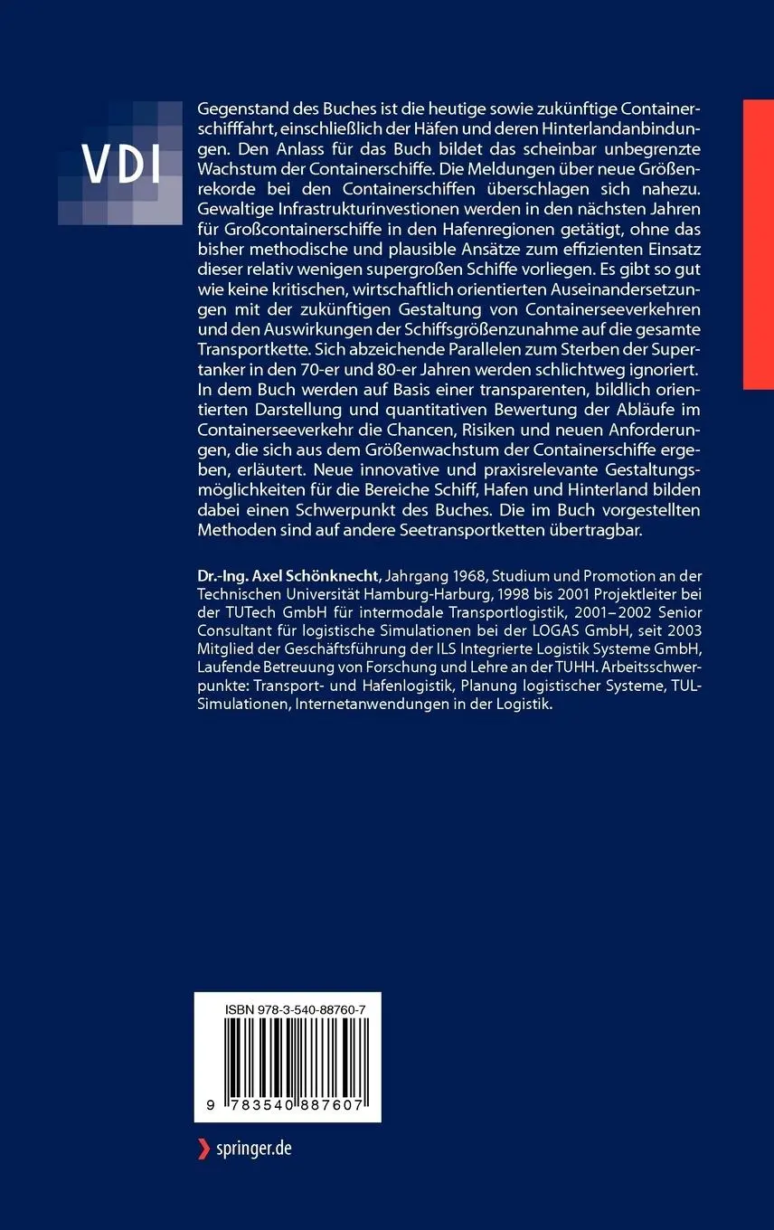Rückseite: 9783540887607 | Maritime Containerlogistik | Axel Schönknecht | Buch | xiv | Deutsch
