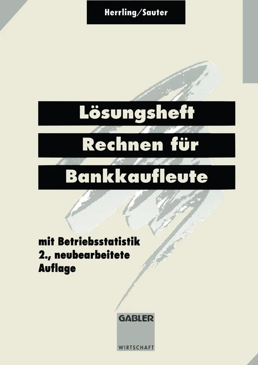 Cover: 9783409297707 | Lösungsheft Rechnen für Bankkaufleute | Werner Sauter (u. a.) | Buch