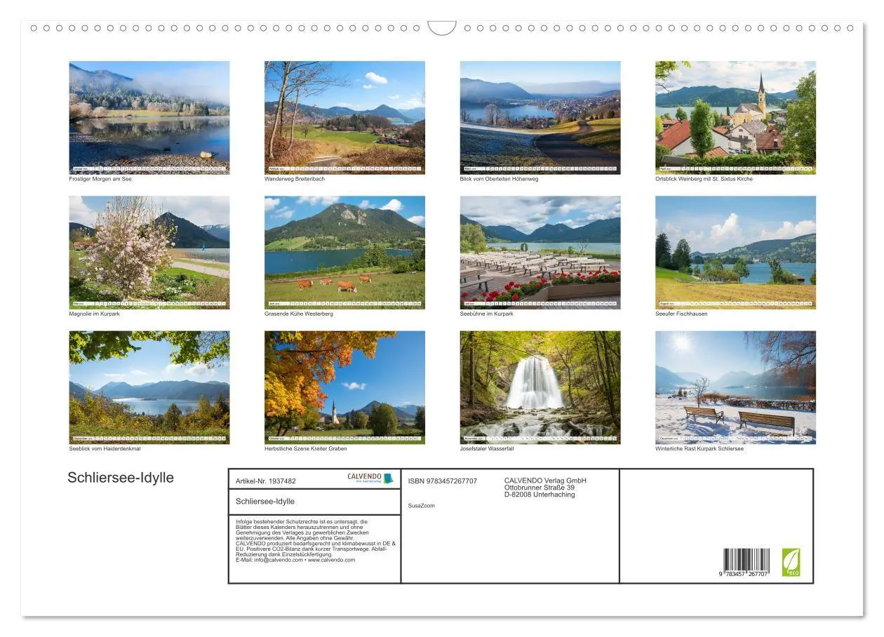 Bild: 9783457267707 | Schliersee-Idylle (Wandkalender 2026 DIN A2 quer), CALVENDO...