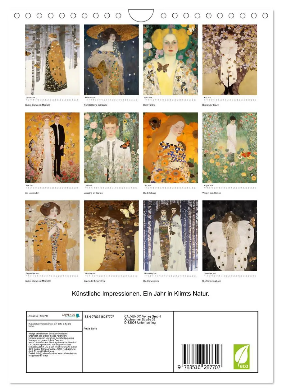 Bild: 9783516287707 | Künstliche Impressionen. Ein Jahr in Klimts Natur. (Wandkalender...