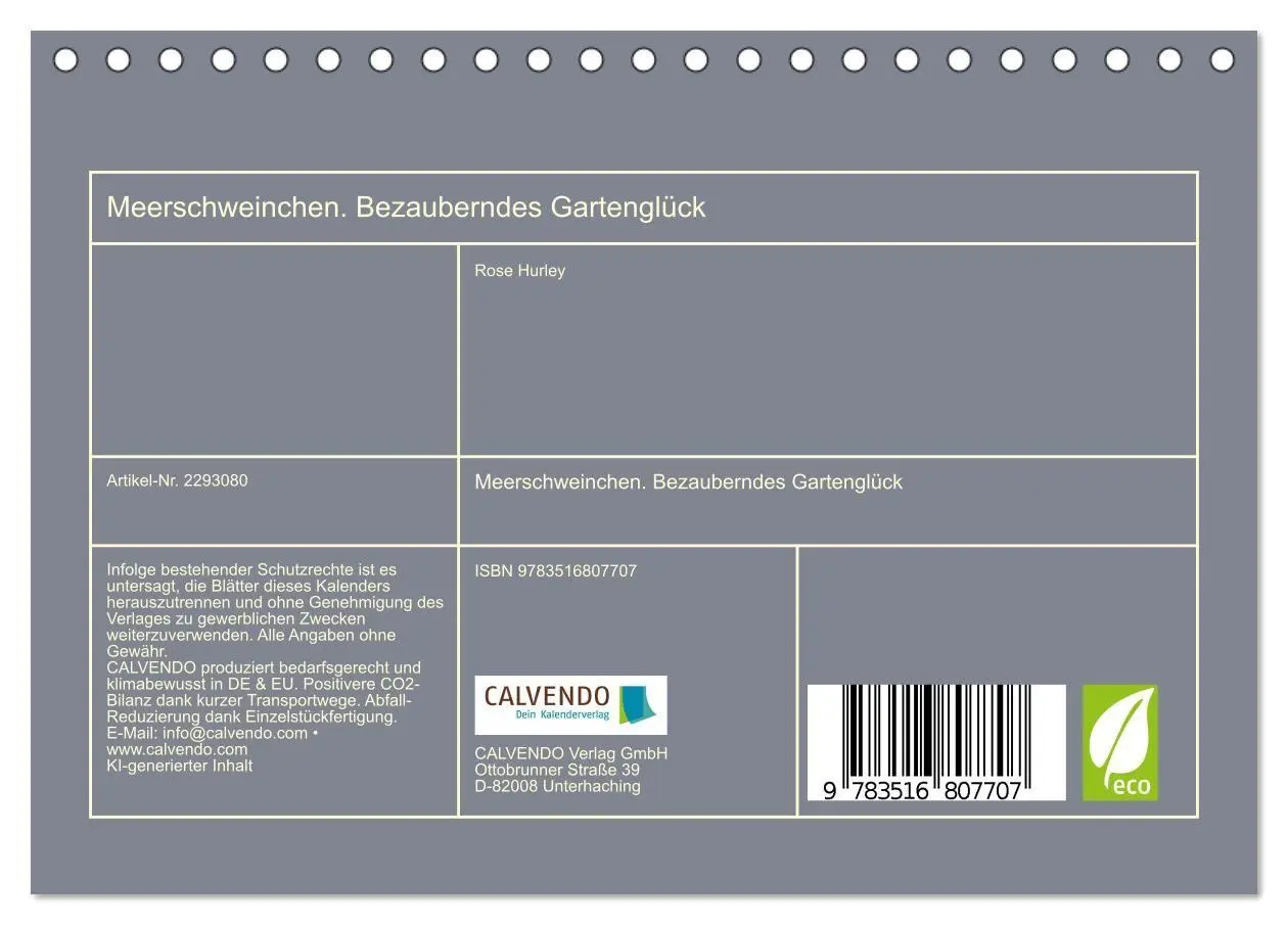 Bild: 9783516807707 | Meerschweinchen. Bezauberndes Gartenglück (Tischkalender 2027 DIN...