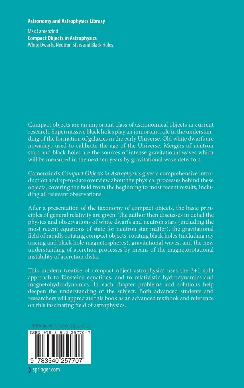 Rückseite: 9783540257707 | Compact Objects in Astrophysics | Max Camenzind | Buch | xxiii | 2007