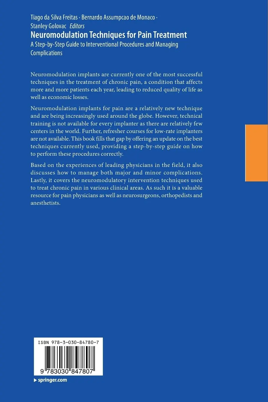 Rückseite: 9783030847807 | Neuromodulation Techniques for Pain Treatment | Freitas (u. a.) | Buch
