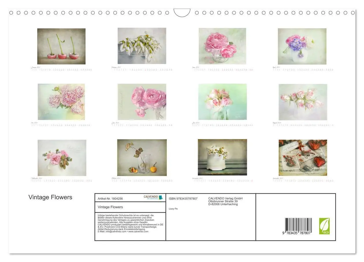 Bild: 9783435787807 | Vintage Flowers (Wandkalender 2025 DIN A3 quer), CALVENDO...