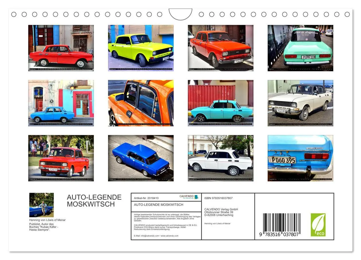 Bild: 9783516037807 | AUTO-LEGENDE MOSKWITSCH (Wandkalender 2026 DIN A4 quer), CALVENDO...