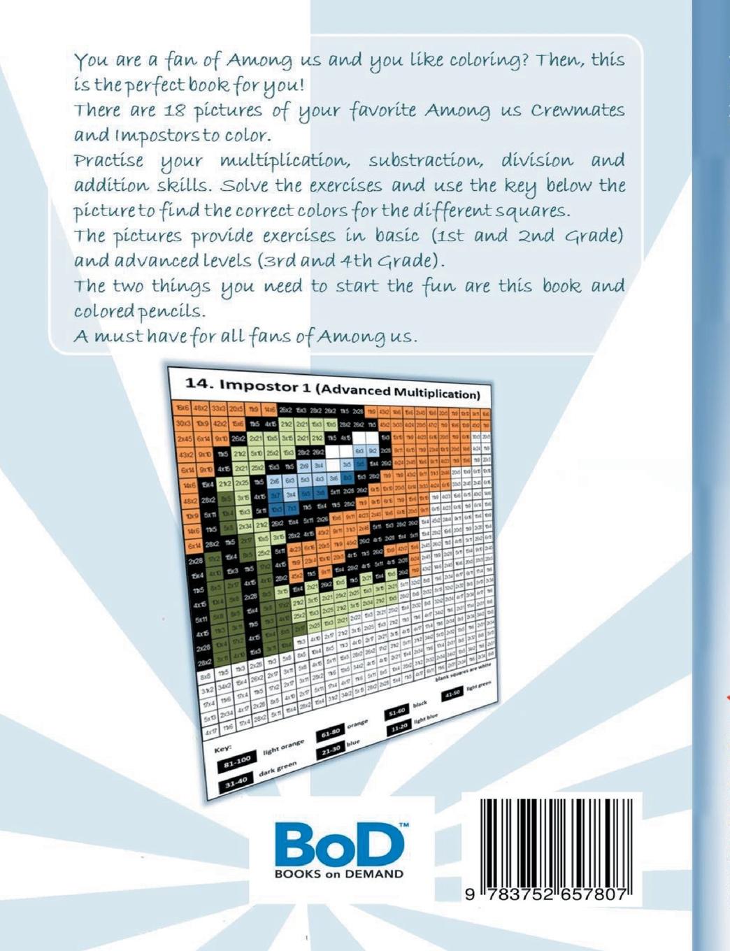 Rückseite: 9783752657807 | Math Coloring Book for Am@ng.us Fans | Ricky Roogle | Taschenbuch