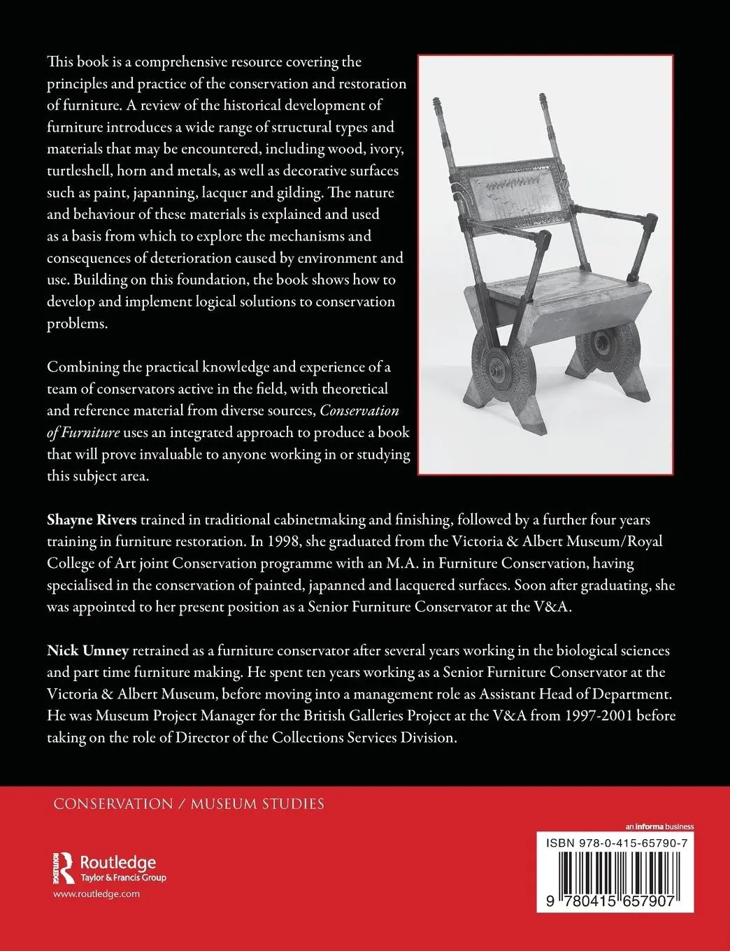 Rückseite: 9780415657907 | Conservation of Furniture | Shayne Rivers (u. a.) | Taschenbuch | 2012