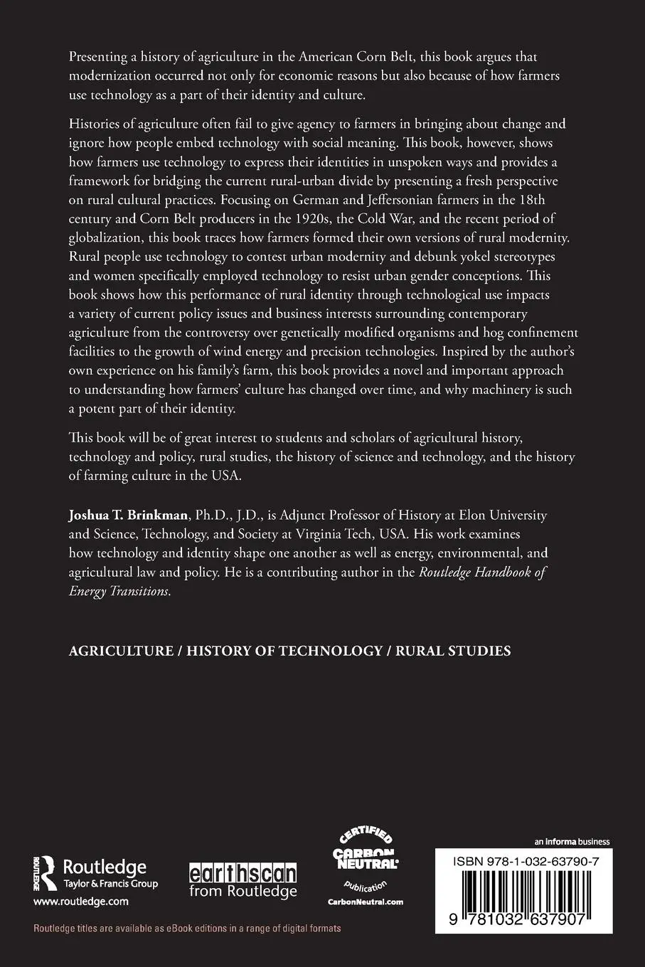 Rückseite: 9781032637907 | American Farming Culture and the History of Technology | Brinkman
