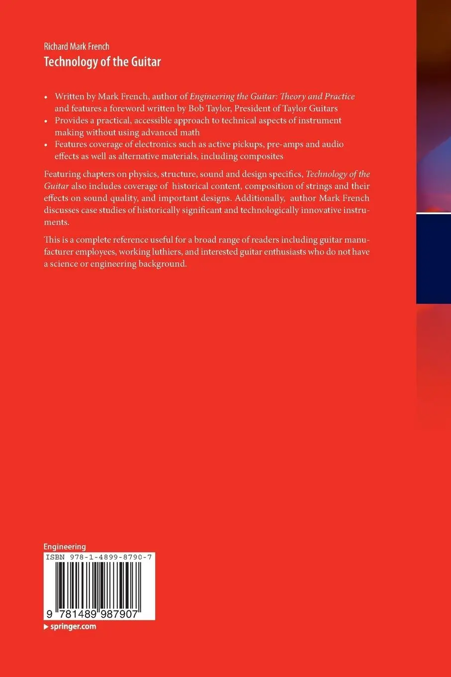 Rückseite: 9781489987907 | Technology of the Guitar | Richard Mark French | Taschenbuch | xvi