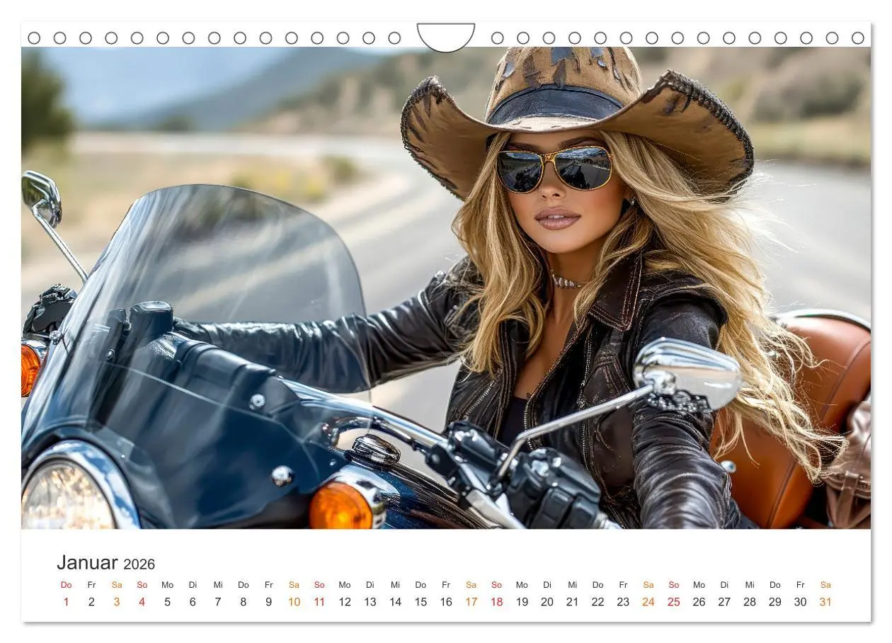 Bild: 9783457247907 | Frauen Power Motorrad (Wandkalender 2026 DIN A4 quer), CALVENDO...