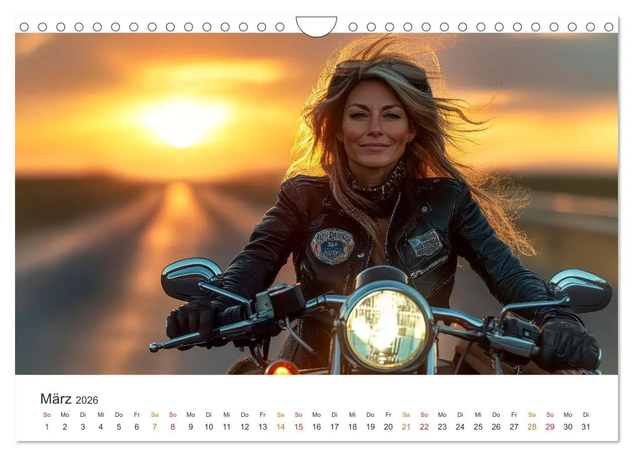 Bild: 9783457247907 | Frauen Power Motorrad (Wandkalender 2026 DIN A4 quer), CALVENDO...