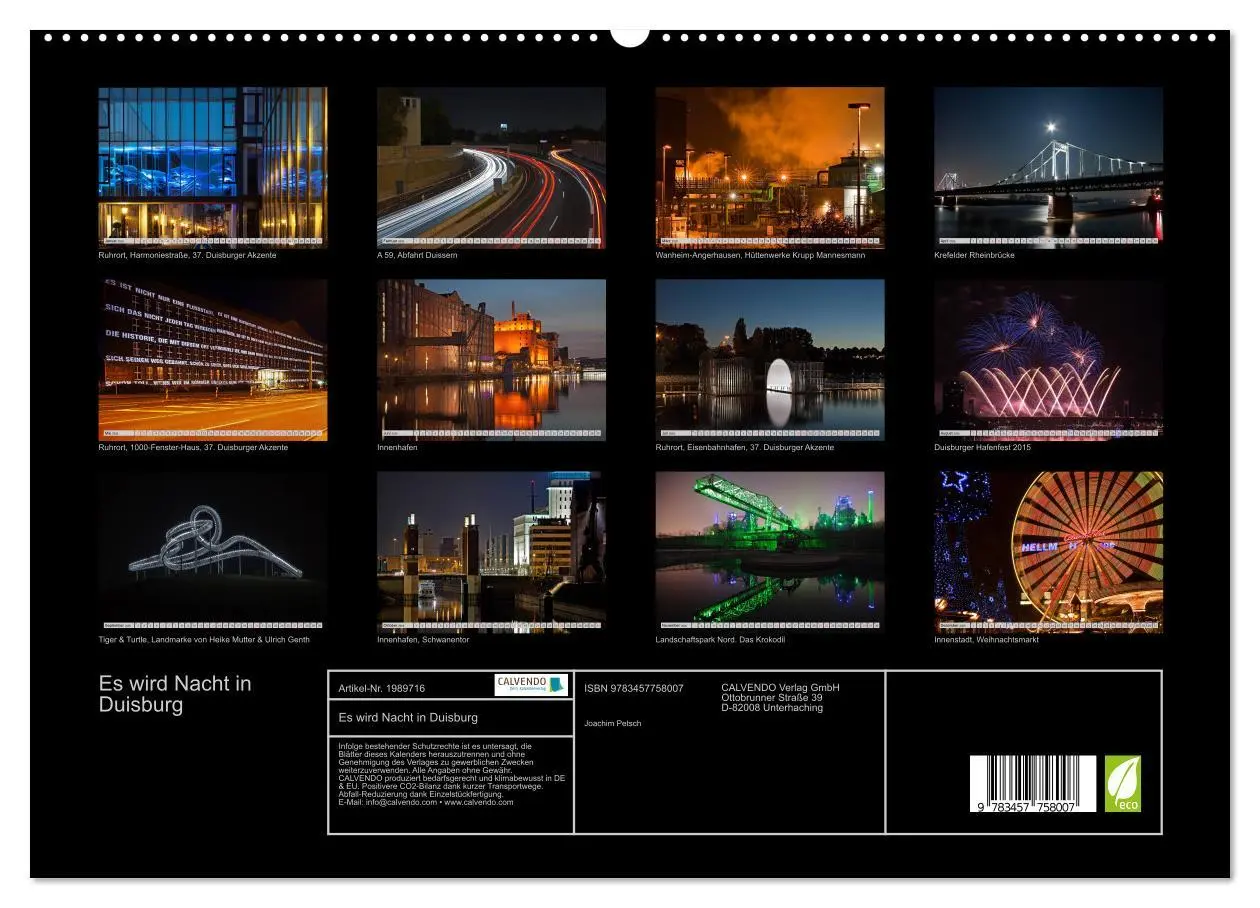 Bild: 9783457758007 | Es wird Nacht in Duisburg (hochwertiger Premium Wandkalender 2026...