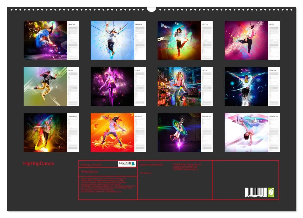 Bild: 9783457998007 | HipHopDance (Wandkalender 2026 DIN A2 quer), CALVENDO Monatskalender