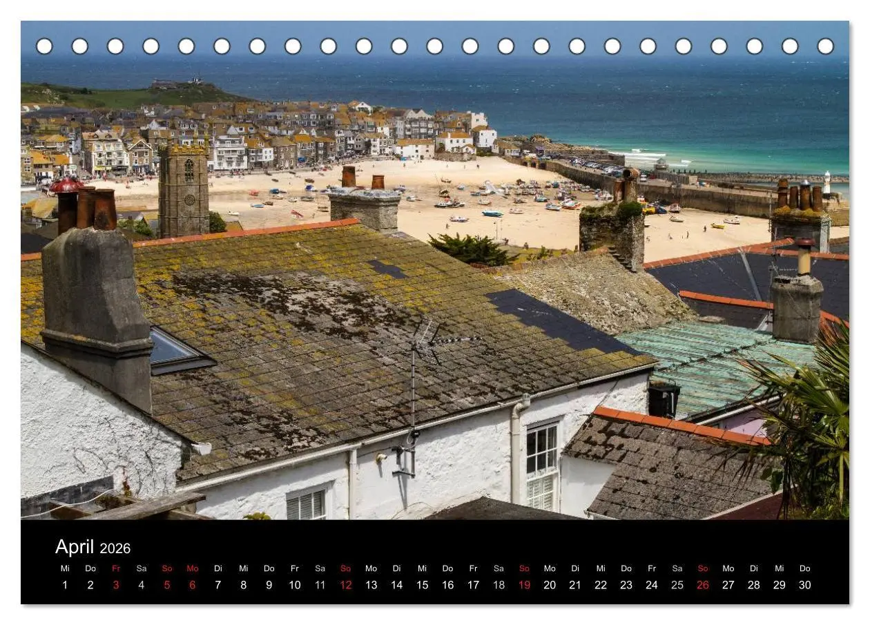 Bild: 9783516158007 | Englands Küsten 2026 (Tischkalender 2026 DIN A5 quer), CALVENDO...
