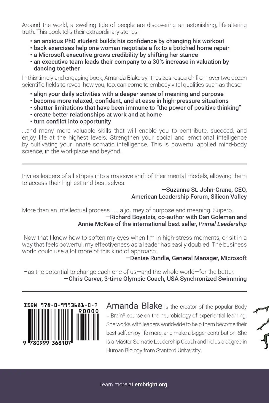 Rückseite: 9780999368107 | Your Body is Your Brain | Amanda Blake | Taschenbuch | Englisch | 2019