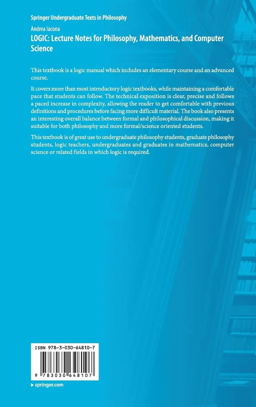 Rückseite: 9783030648107 | LOGIC: Lecture Notes for Philosophy, Mathematics, and Computer Science