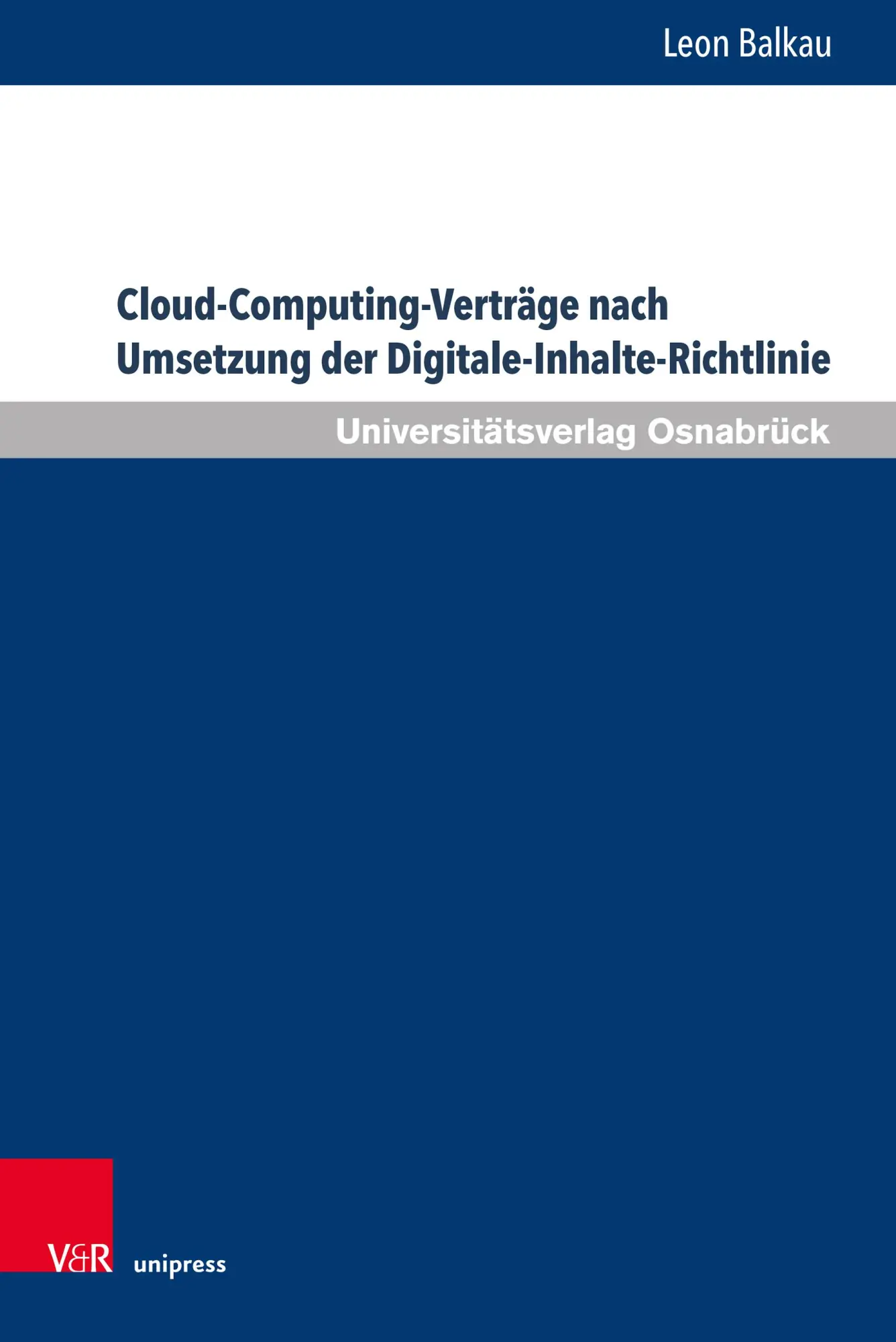 Cover: 9783847118107 | Cloud-Computing-Verträge nach Umsetzung der...