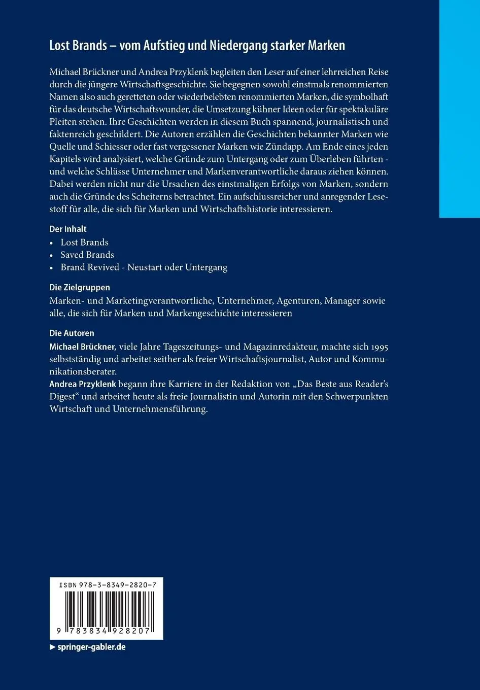 Rückseite: 9783834928207 | Lost Brands - vom Aufstieg und Niedergang starker Marken | Taschenbuch