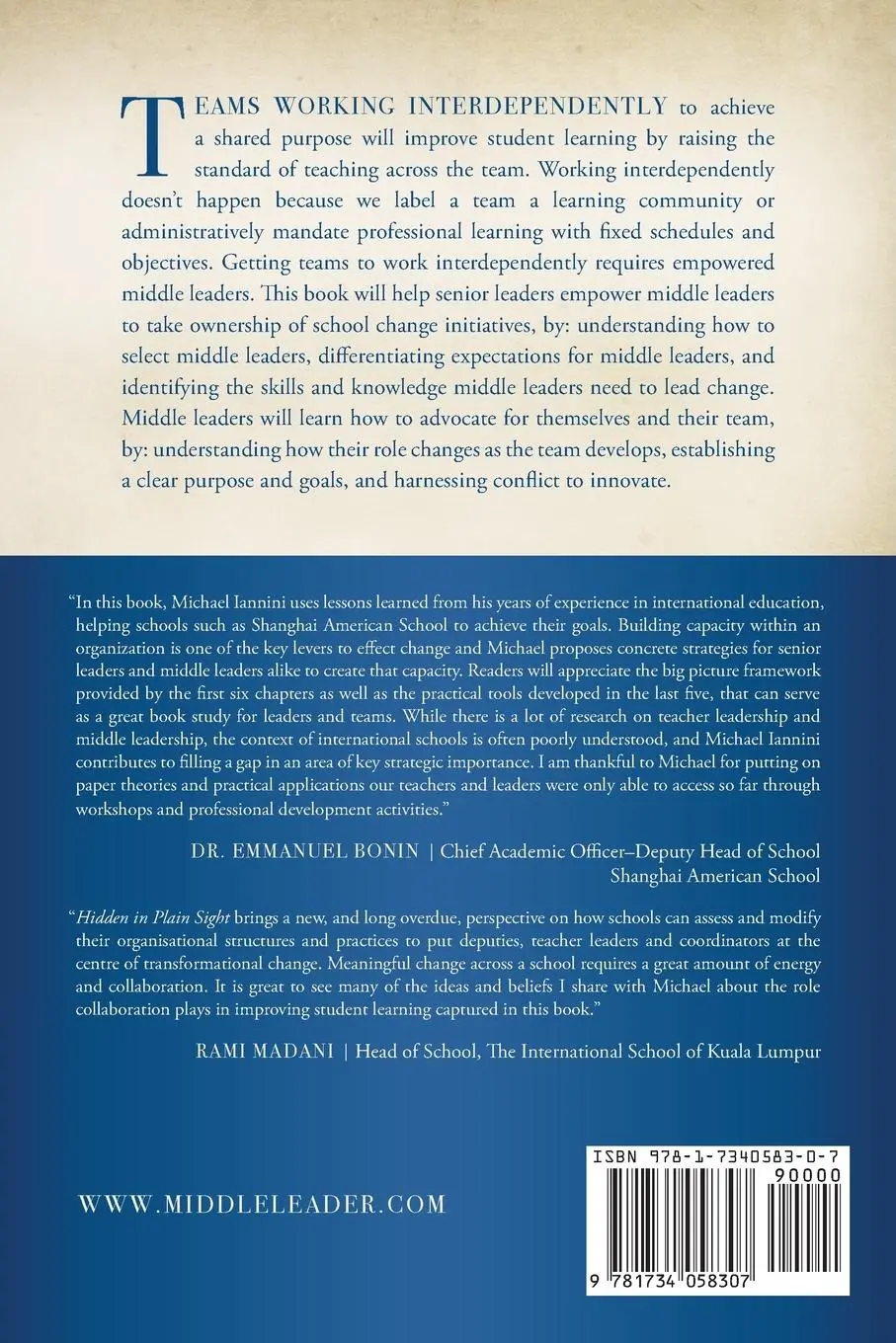 Rückseite: 9781734058307 | Hidden in Plain Sight | Realizing the Full Potential of Middle Leaders