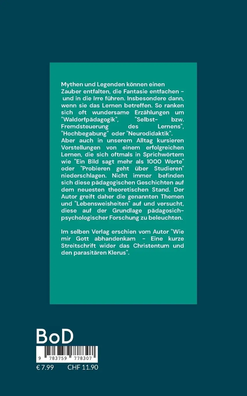 Rückseite: 9783759778307 | Eine kleine Mythologie des Lernens | Wolfgang Beyen | Taschenbuch