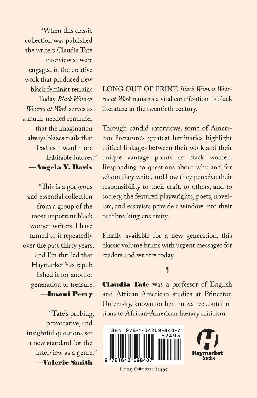 Rückseite: 9781642598407 | Black Women Writers at Work | Claudia Tate | Taschenbuch | Englisch