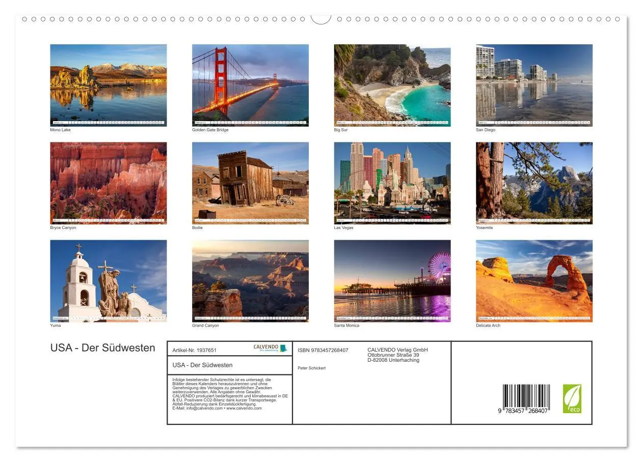 Bild: 9783457268407 | USA - Der Südwesten (hochwertiger Premium Wandkalender 2026 DIN A2...