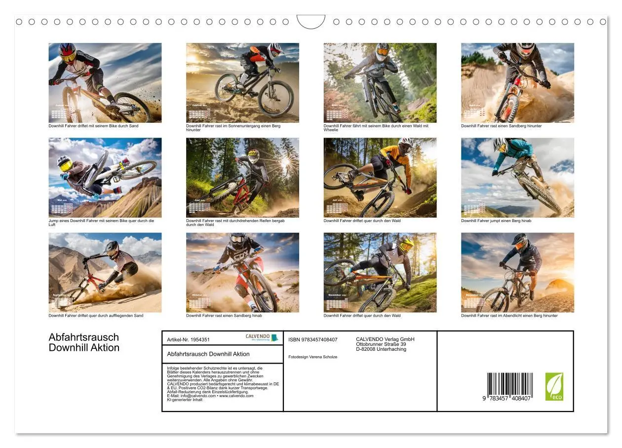 Bild: 9783457408407 | Abfahrtsrausch Downhill Aktion (Wandkalender 2026 DIN A3 quer),...