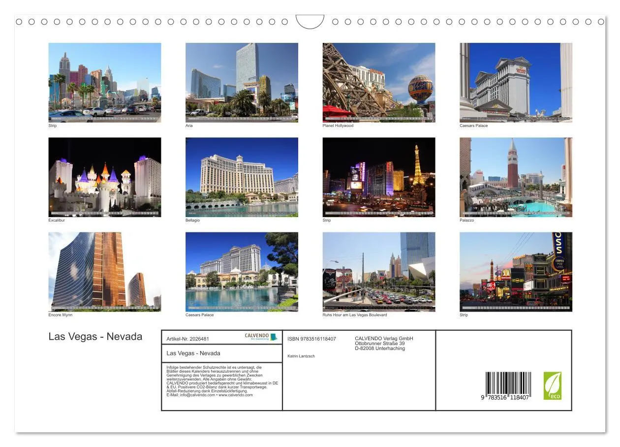 Bild: 9783516118407 | Las Vegas - Nevada (Wandkalender 2026 DIN A3 quer), CALVENDO...
