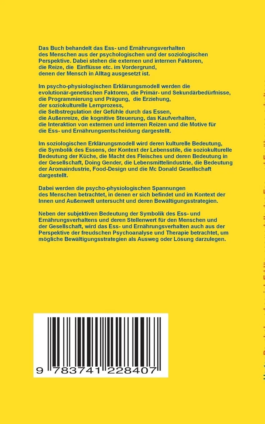 Rückseite: 9783741228407 | Psychologische und soziologische Erklärungsmodelle des Ess- und...