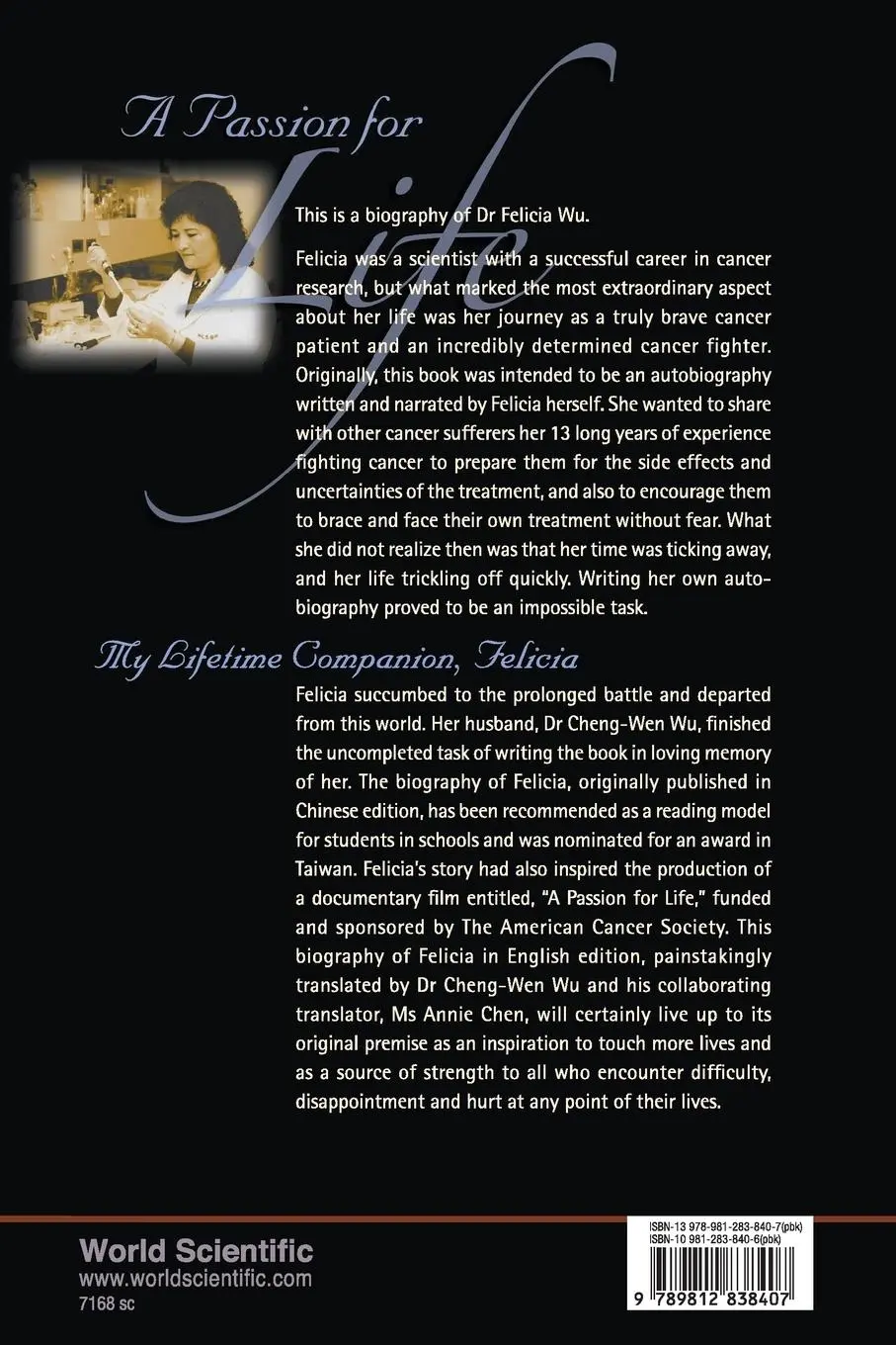 Rückseite: 9789812838407 | PASSION FOR LIFE | Wu Cheng-Wen | Taschenbuch | Englisch | 2009
