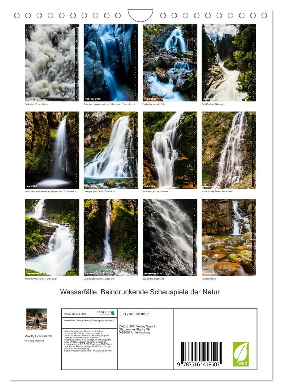 Bild: 9783516418507 | Wasserfälle. Beindruckende Schauspiele der Natur (Wandkalender 2026...
