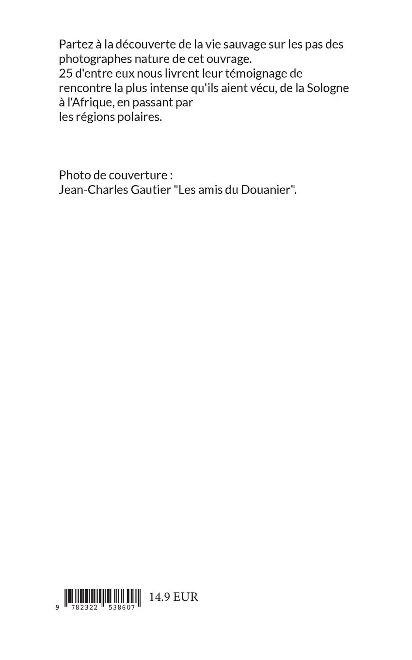 Rückseite: 9782322538607 | Rencontres avec la vie sauvage | Photographes nature | Image (u. a.)