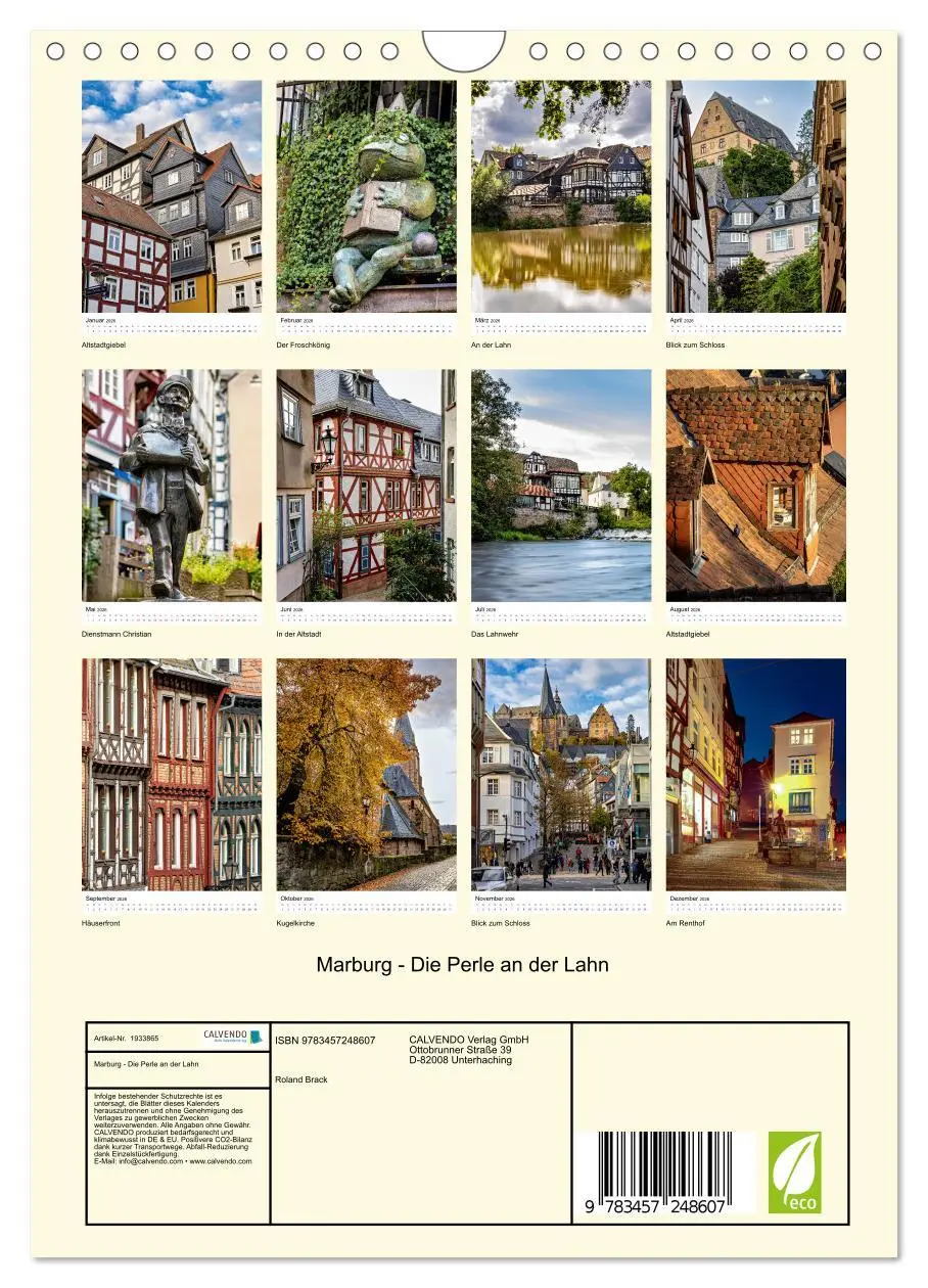 Bild: 9783457248607 | Marburg - Die Perle an der Lahn (Wandkalender 2026 DIN A4 hoch),...